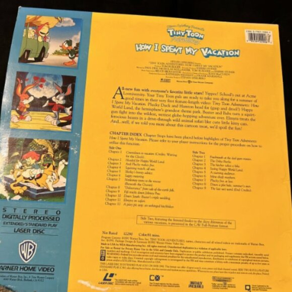 RARE Tiny Toon Adventures: How I Spent My Vacation (1991) - Laserdisc - Picture 4 of 6
